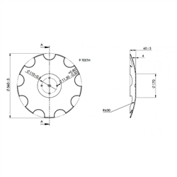 Talerz typu LEMKEN, 560 mm, grubość 4 mm,-347616273