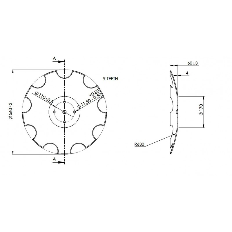 Talerz typu LEMKEN, 560 mm, grubość 4 mm,-347616273