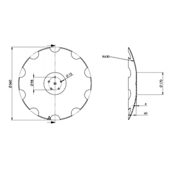 Talerz 560 pod piastę 5-otworową, grubość 4 mm-347615994