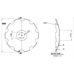 Talerz 610 pod piastę 5-otworową, grubość 6 mm-347618391
