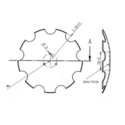 Talerz do agregatu talerzowego, zębaty 460 mm, 3 otworowy, grubość 6 mm-347618953