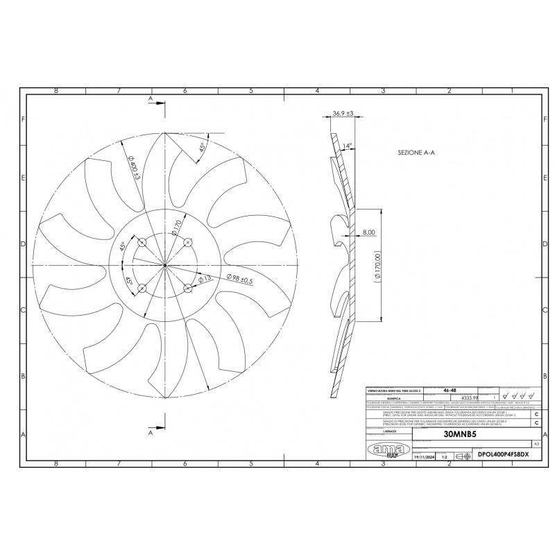 Talerz ekopielnik prawy 400 mm-347620449