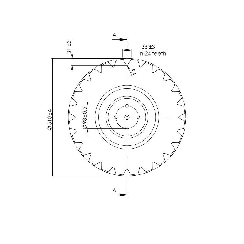 Talerz 510x4, SKF 4x98x13, 24 zęby, TYP P-347617133