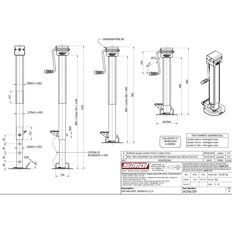 Stopa podporowa SIMOL DG706/3SF, teleskopowa-347615473