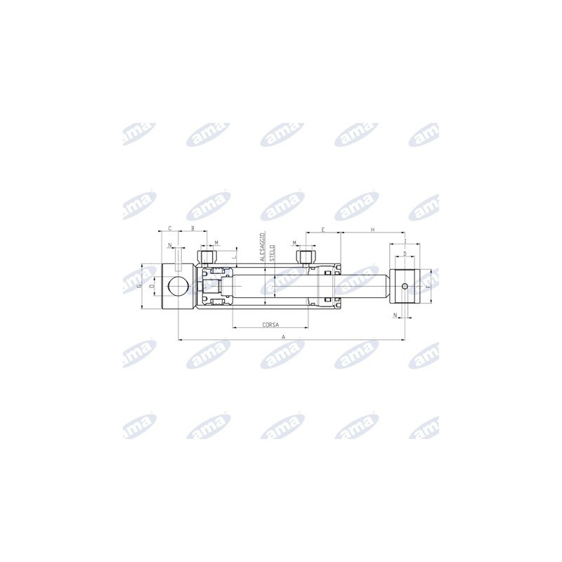 Standardowy siłownik hydrauliczny dwustronny 32x20x150mm-347612351