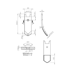 Horsch, dłuto redliczki wzmocnione 80X12 -zamiennik 34060850-347616780