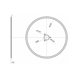 Talerz typu Kverneland, 455 mm, otwór 55,6 mm, grubość 4,5 mm, 056112-347612880
