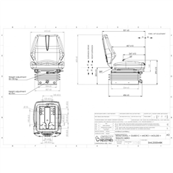 Fotel   z amortyzacją mechaniczną z materiału, z czujnikiem operatora C/S2-5-347617717