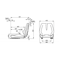 Fotel z amortyzacją mechaniczną AMA SEAT-347616970