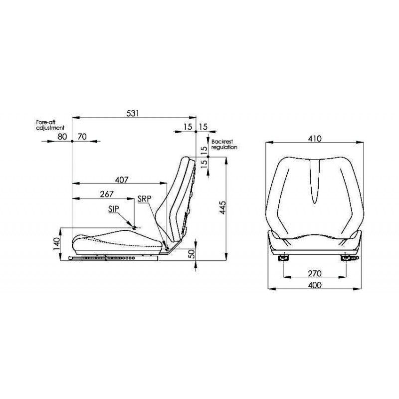 Fotel z amortyzacją mechaniczną AMA SEAT-347616970