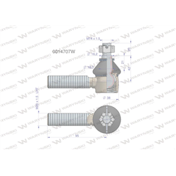 Przegub kierowniczy M20x1.5L 0014707 WARYŃSKI-347456131