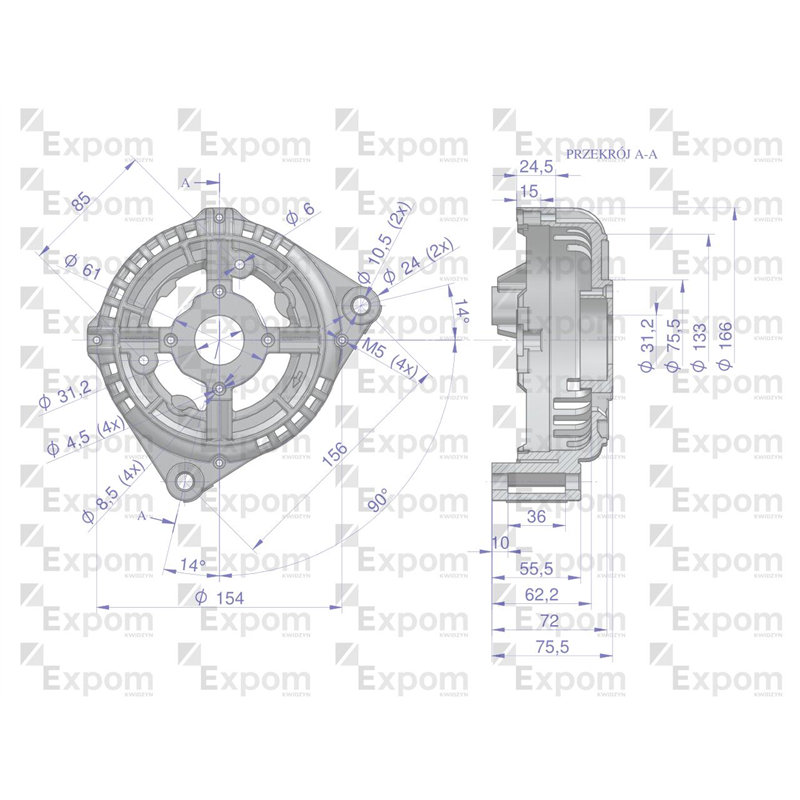 Pokrywa przednia alternatora 0123510074EX Nowy Typ EXPOM KWIDZYN eu-347462294