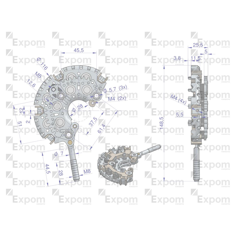Prostownik alternatora 100211-6420EX Nowy Typ EXPOM KWIDZYN eu-347891338