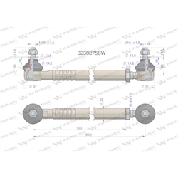 Drążek kierowniczy 963mm 02382758 WARYŃSKI-347884266