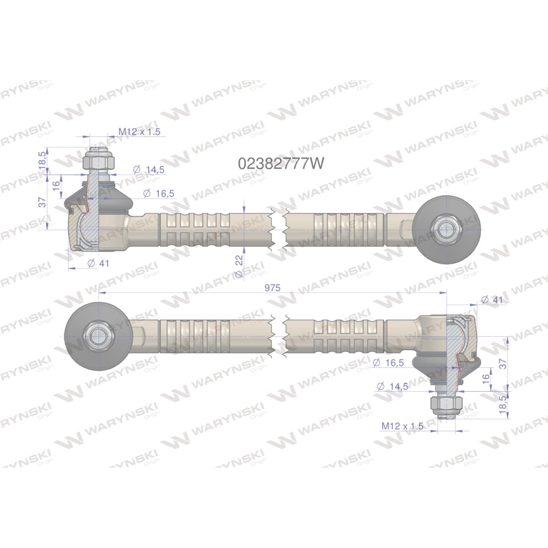 Drążek kierowniczy 975mm 02382777 WARYŃSKI-347456085