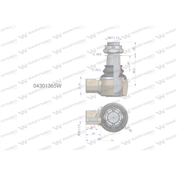 Przegub kierowniczy 62mm-  M18x1,5 04301365 WARYŃSKI-347884155