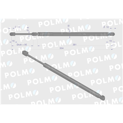 Siłownik drzwi L max. 504mm 04373760P DEUTZ POLMO-347878438