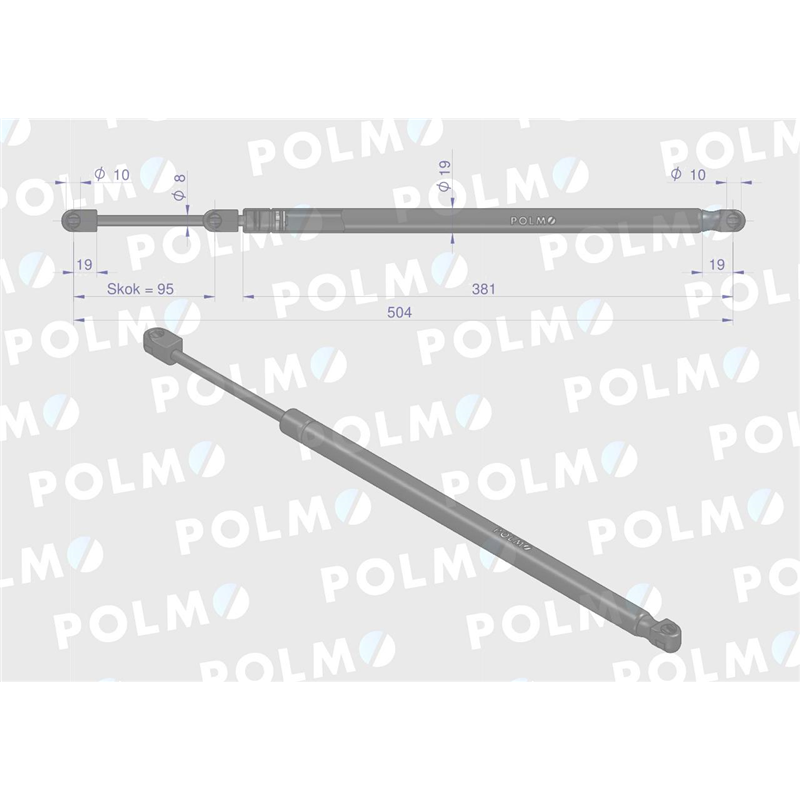 Siłownik drzwi L max. 504mm 04373760P DEUTZ POLMO-347878438