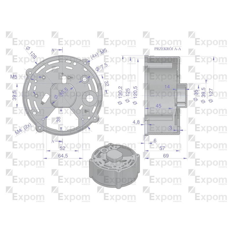 Pokrywa tylna alternatora 0120484017EX Nowy Typ EXPOM KWIDZYN eu-347462290
