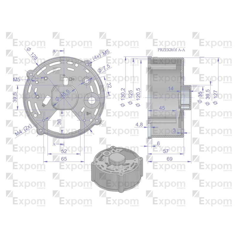 Pokrywa tylna alternatora 0120488205EX Nowy Typ EXPOM KWIDZYN eu-347462272
