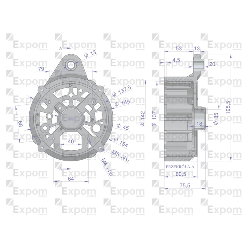 Pokrywa tylna alternatora 0120468055EX Nowy Typ EXPOM KWIDZYN eu-347463039