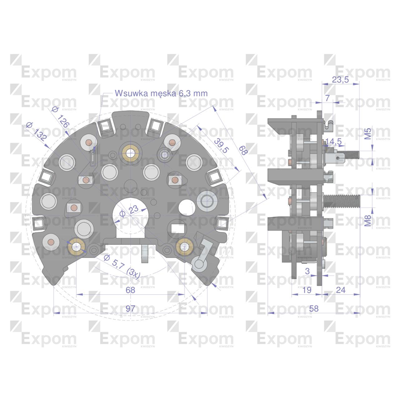 Prostownik diody alternatora 0123510074EX Nowy Typ EXPOM KWIDZYN eu-347462308