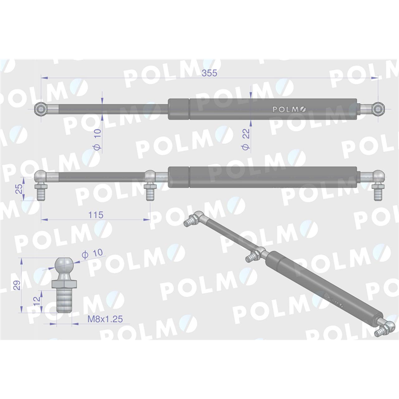 Siłownik drzwi i tylnej szyby pauje do Belarus POLMO-347470995