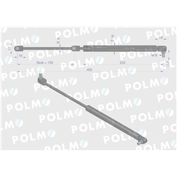 Siłownik szyby tylnej L max. 402mm 12190100P ZETOR POLMO-347878351