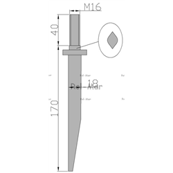 Ząb brony 16x170 M16 ( sprzedawane po 20 )-347439925