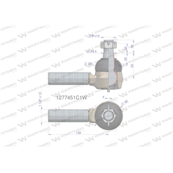 Przegub kierowniczy 139mm - 1 1/8" 1277451C1 WARYŃSKI-347456083