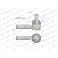 Przegub kierowniczy 1.1/8' L 1277451C1 WARYŃSKI-347886569