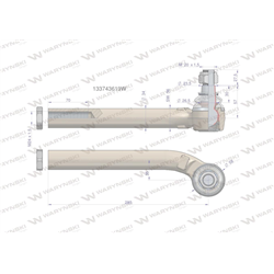 Przegub kierowniczy lewy 280mm- M24x1,5 133743619 WARYŃSKI-347879653