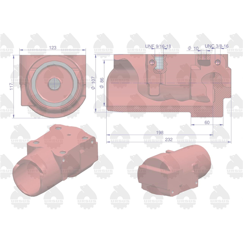 Cylinder podnośnika MF-4 ORYGINAŁ URSUS-347877321