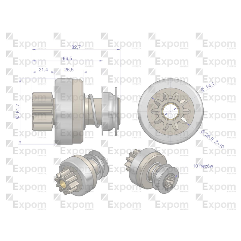 Zespół sprzęgający rozrusznika MTZ 16.903.550 (rozrusznik Iskra) EXPOM KWIDZYN eu-347457976