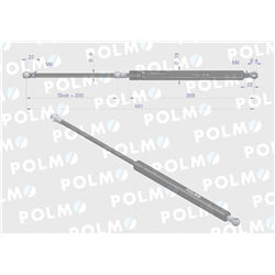 Siłownik szyby przedniej szyby tylnej L max. 491mm 189447A2P CASE IH DIETEG JOHN DEERE STEYR POLMO-347878387
