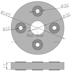 Tarcza elastyczna sprzęgła 4 otwory fi 12mm Rozrzutnik/RCW-347867308