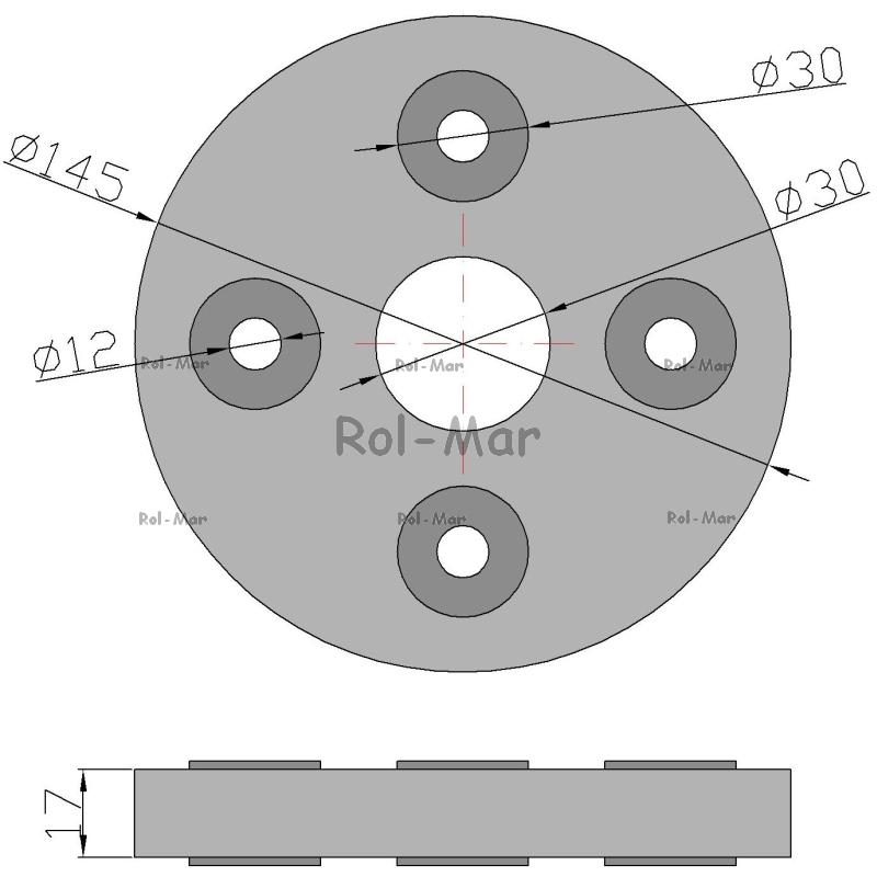 Tarcza elastyczna sprzęgła 4 otwory fi 12mm Rozrzutnik/RCW-347867308