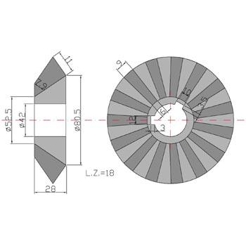 Koło zębate stożkowe Z-18 Rozrzutnik-347442184