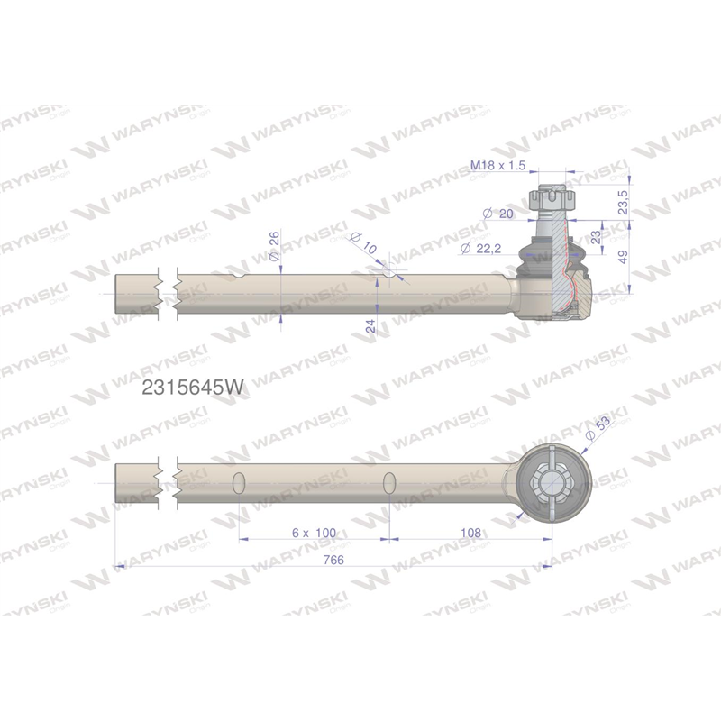 Przegub kierowniczy 2315645 WARYŃSKI-347456270