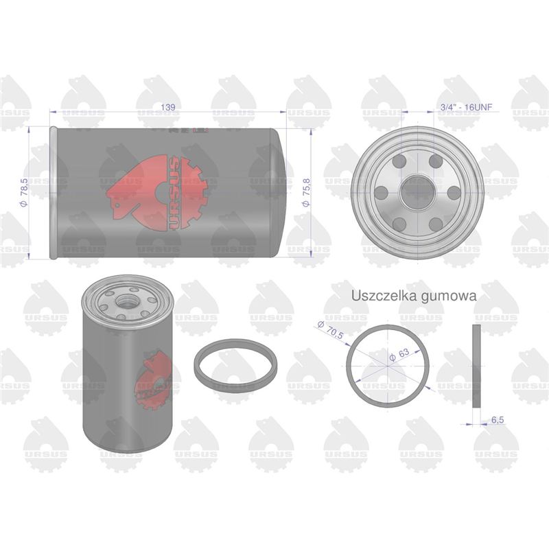 Filtr oleju PP-49 MF-3 ORYGINAŁ URSUS-347446339