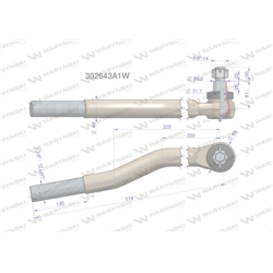 Przegub kierowniczy lewy 514mm- 1 3/8" 302643A1 WARYŃSKI-347456023
