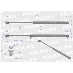 Siłownik dachu 3027294M1 pasuje do Massey Ferguson  POLMO-347471009