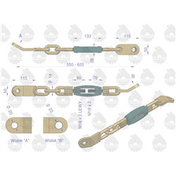 Łańcuch boczny stabilizator MF3 ORYGINAŁ URSUS-347874766