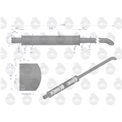 Tłumik 1590mm 6kg MF4 ORYGINAŁ URSUS-347457913