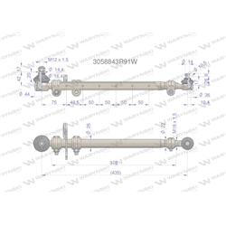Drążek kierowniczy 435mm 3058843R91 WARYŃSKI-347884196