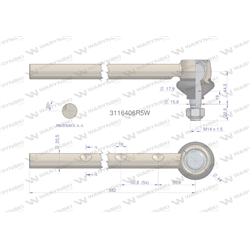 Przegub kierowniczy 382mm 3116406R5 WARYŃSKI-347884452