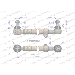 Drążek kierowniczy 3147958R93 WARYŃSKI-347455840