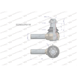 Przegub kierowniczy 140mm - M30x1,5 3229222R91 WARYŃSKI-347884473