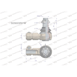 Przegub kierowniczy 122mm - M24x1,5 3229223R91 WARYŃSKI-347884525