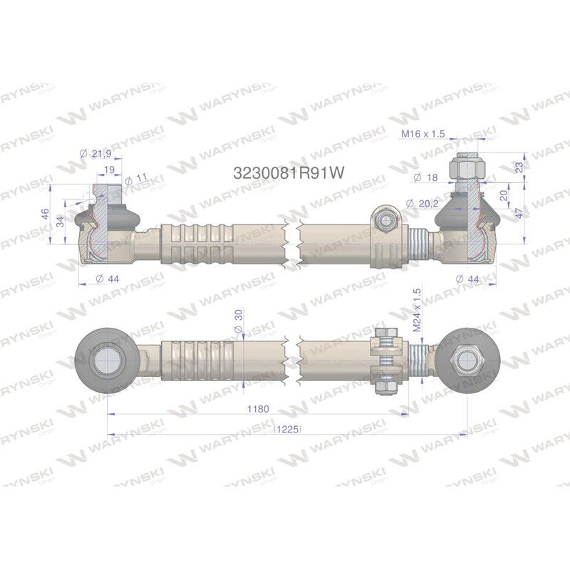 Drążek kierowniczy kompletny 3230081R91 WARYŃSKI-347884432